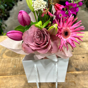 Bottle Jar & Posy of Flowers - Gift Bag