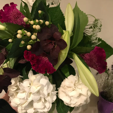 Christmas Florist Choice of Flowers - Red, Whites & Greens