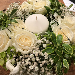 Classic White & Green Table Centrepiece